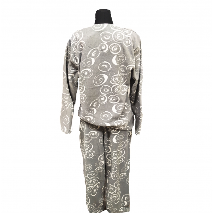 Piżama pluszowa- Popiel i wzory XL tył