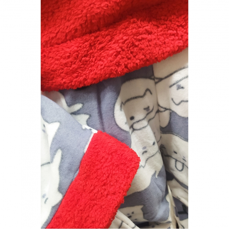 Piżama pluszowa- czerwona + kaptur faktury