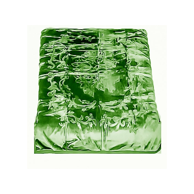 Koc akrylowy - Gruby i ciepły - zieleń butelkowa tłoczenie, rozłozony