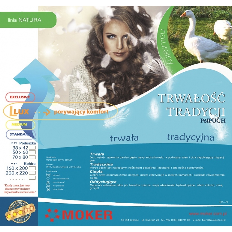 Poduszka półpuchowa Etykieta