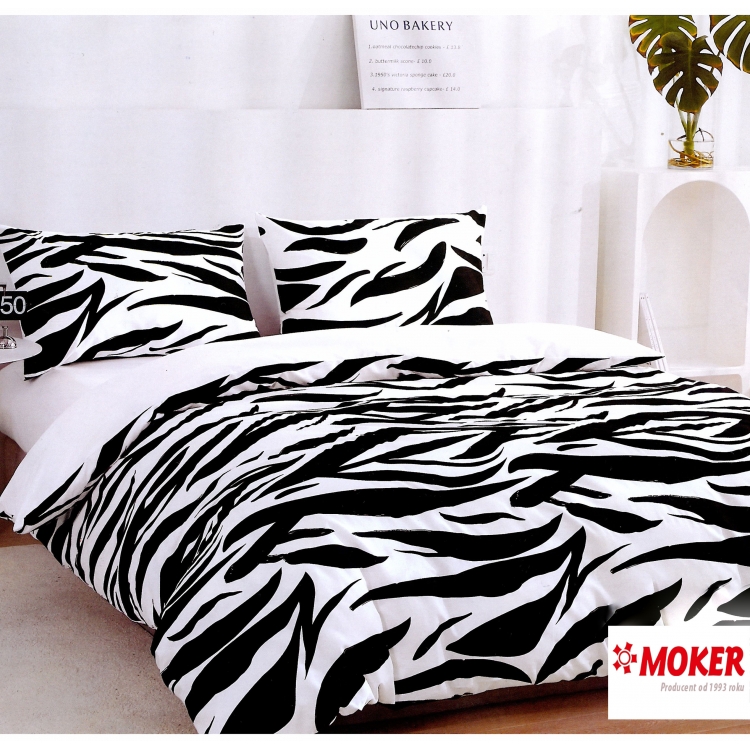 Pościel bawełna satynowa 160- 2w1- zebra M1562