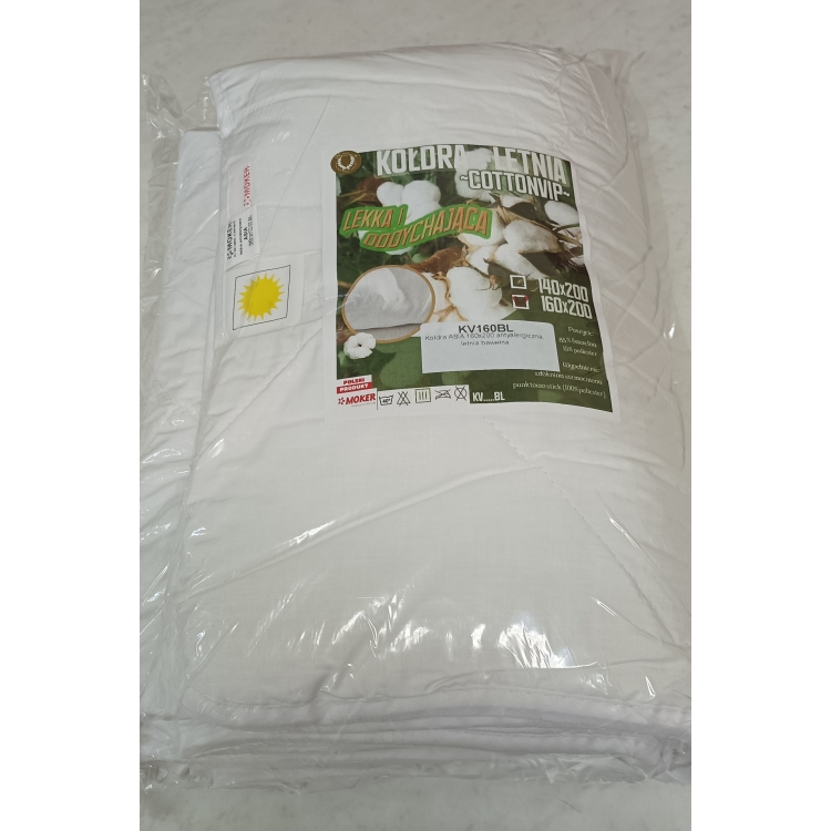 Kołdra letnia COTTONVIP- 140x200 ultra lekka BAWEŁNIANA